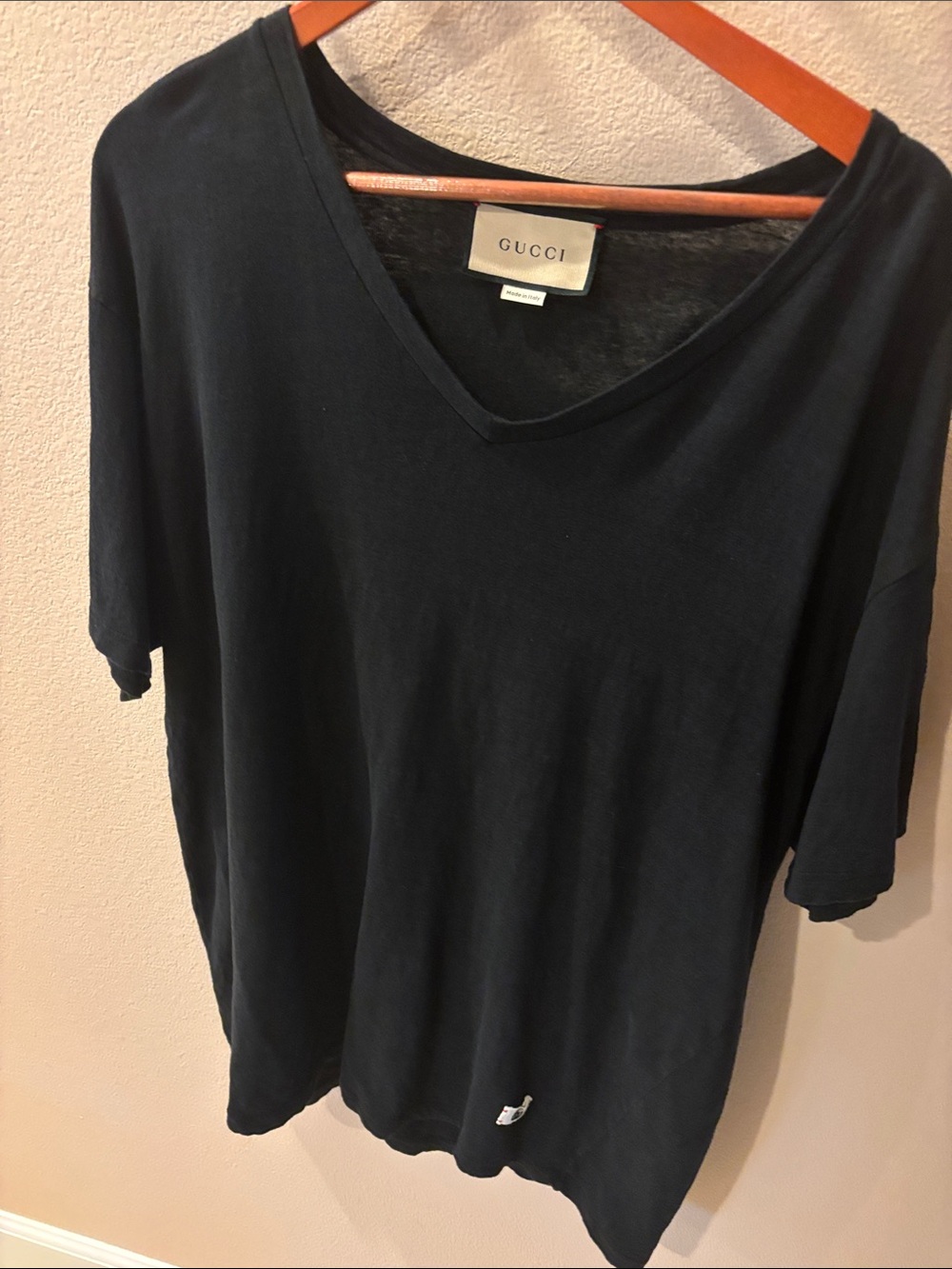 Gucci Black V-Neck Short Sleeve Tee